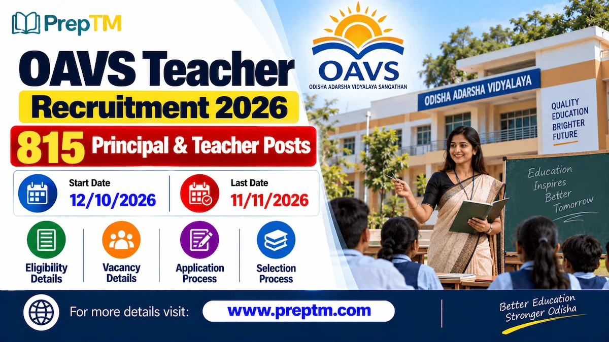 OAVS Teacher Recruitment 2026: Apply Online for 815 Principal & Teacher Posts